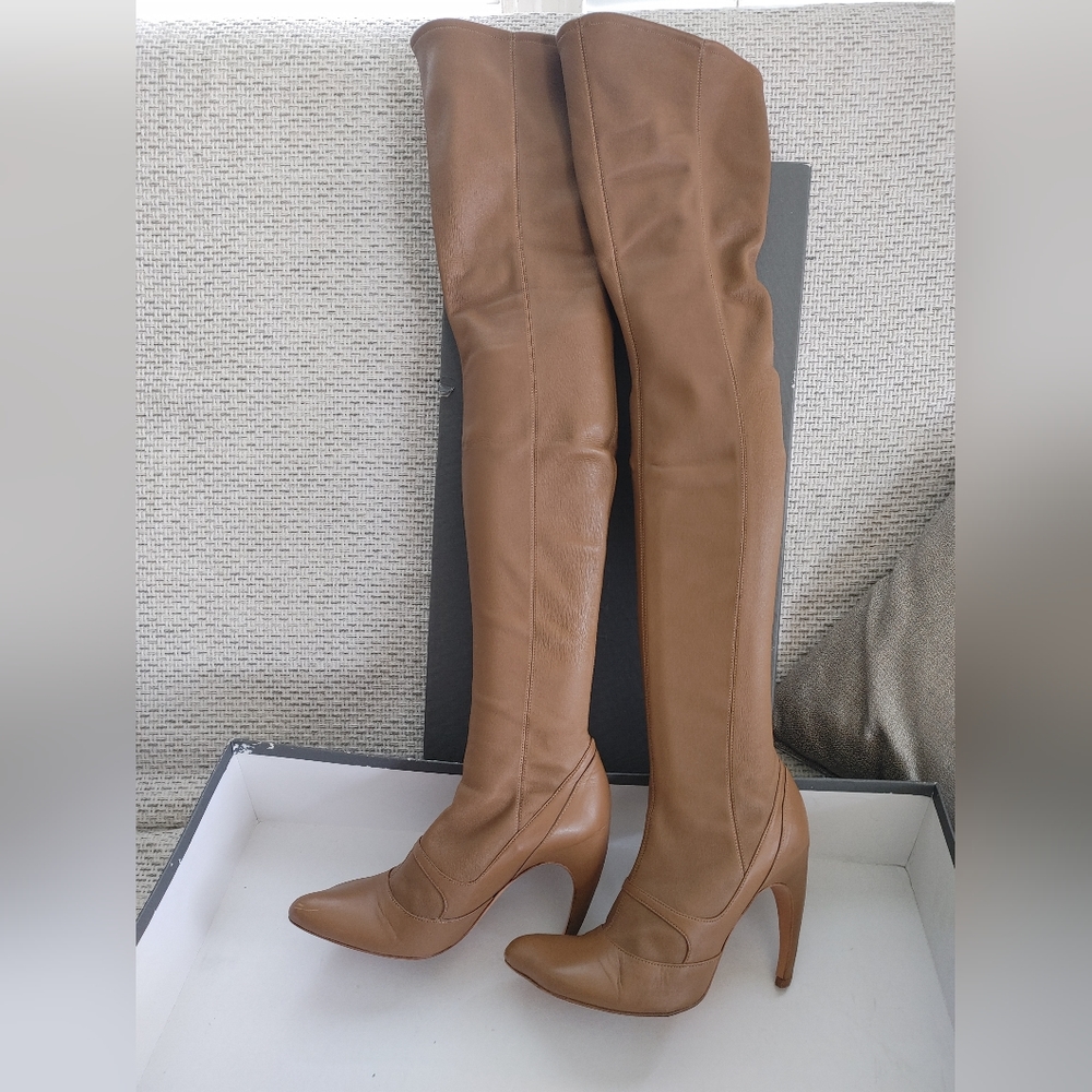Alexander Mcqueen Tan Stivale Nappa Boots